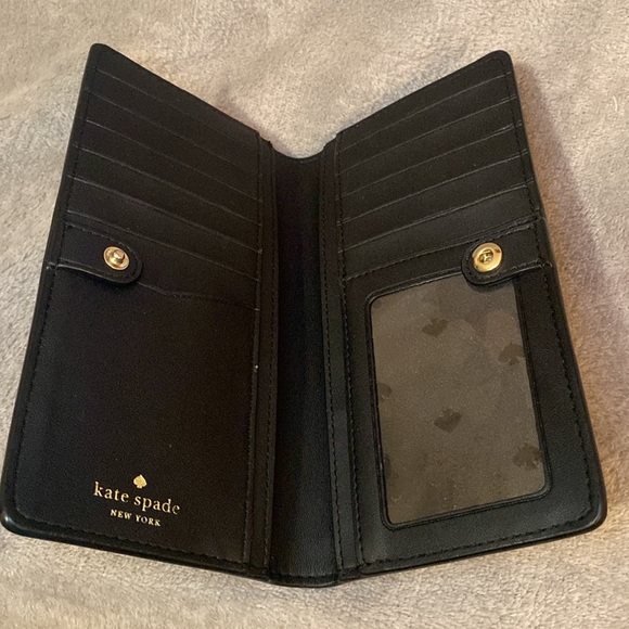🩷♠️KATE SPADE🩷♠️ Staci Large Glimmer Dot Slim Bifold Wallet/EUC - Picture 7 of 7